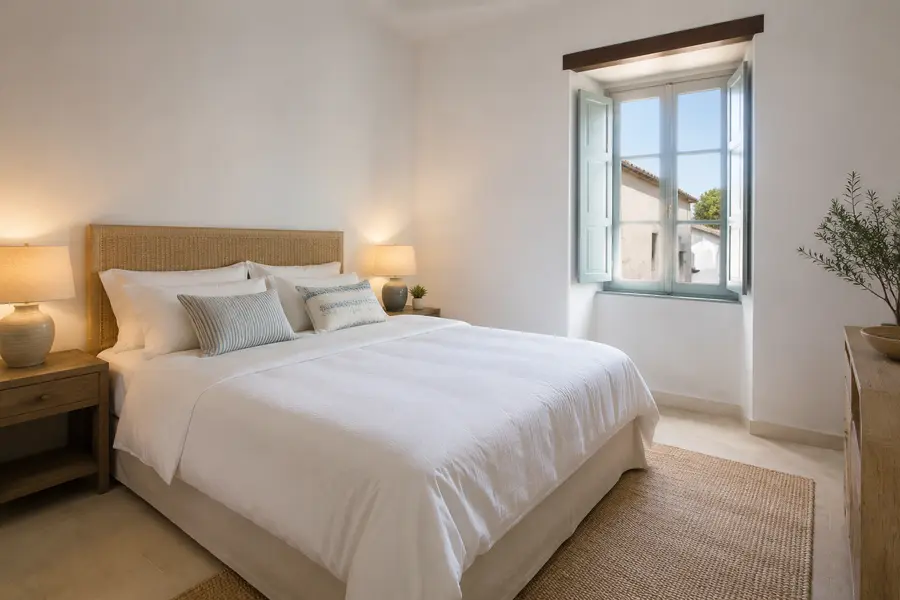 Dormitorio preparado para huéspedes de Airbnb